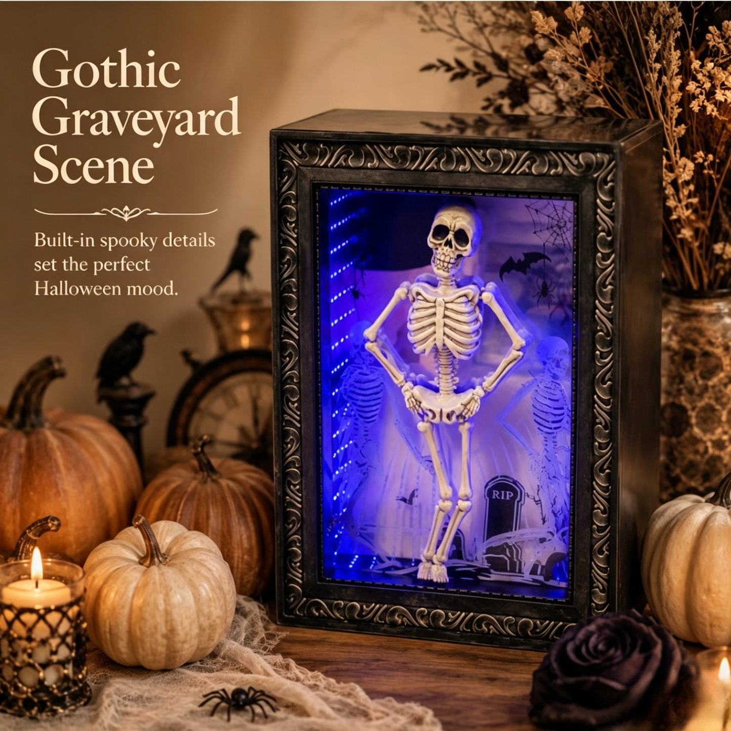🕯️ A Gothic Graveyard Scene — Glowing, Dancing, and Hauntingly Beautiful