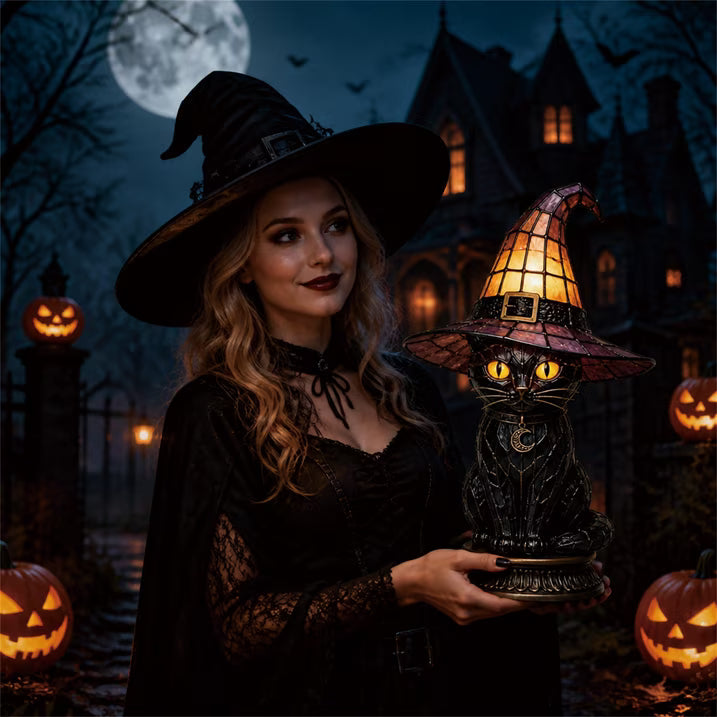 Halloween Black Cat Table Lamp – A Cozy Autumn Glow with a Touch of Magic 🐈‍⬛🎃✨