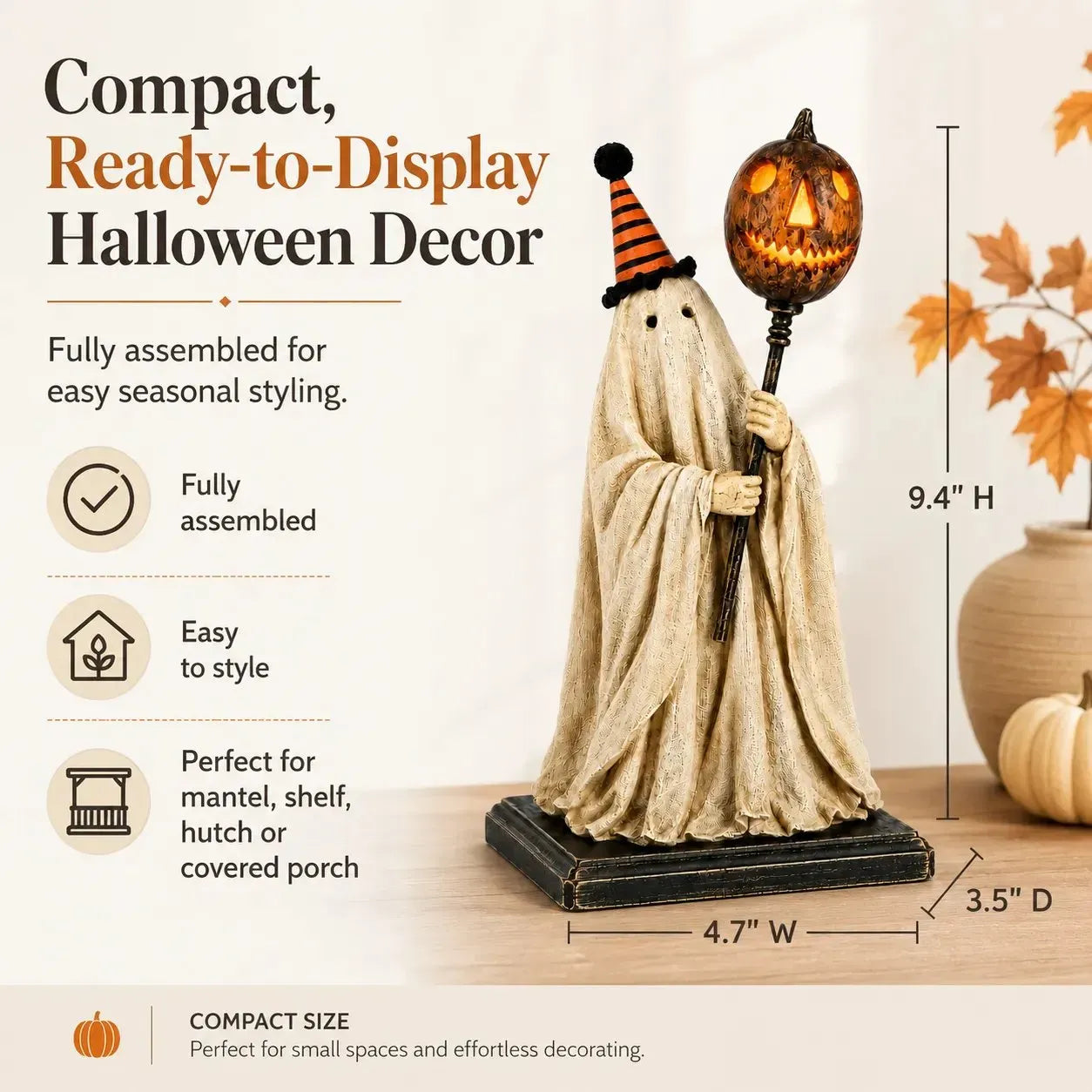 Lighted Vintage Ghost Figurine – A Little Ghost with a Story to Tell 🎃🕯️
