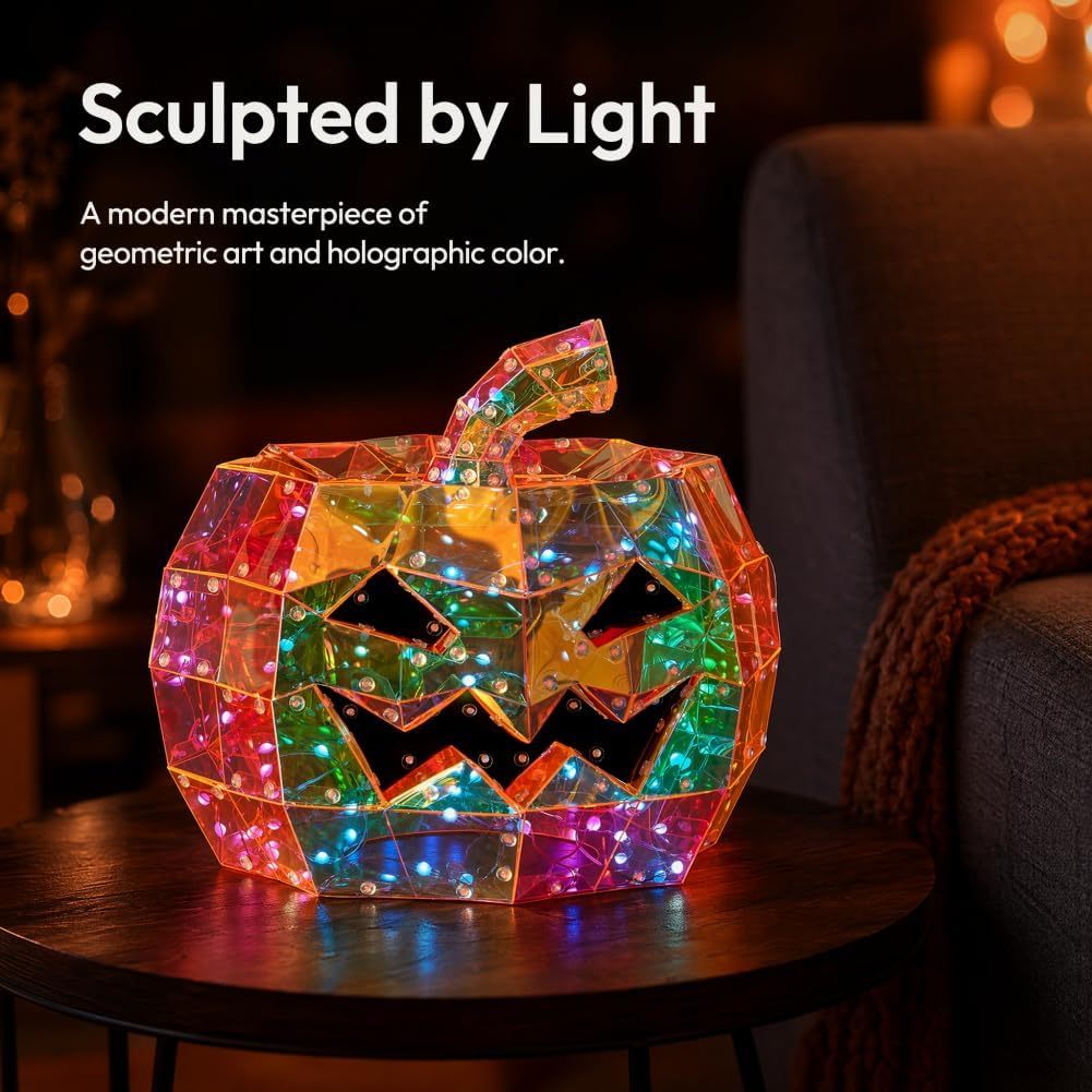 🌈 A Rainbow Pumpkin That Glows — Flip the Switch and Watch the Magic
