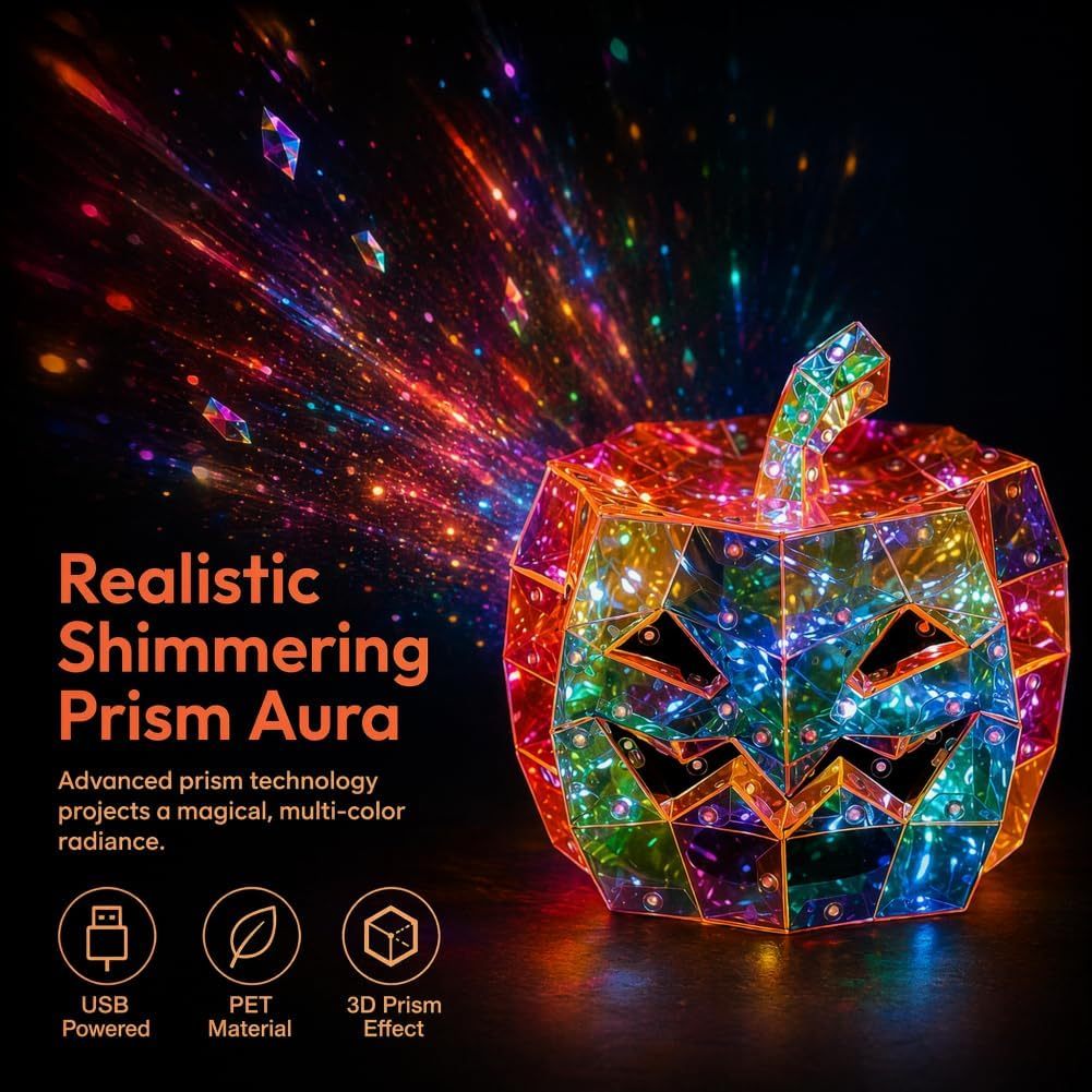 🌈 A Rainbow Pumpkin That Glows — Flip the Switch and Watch the Magic