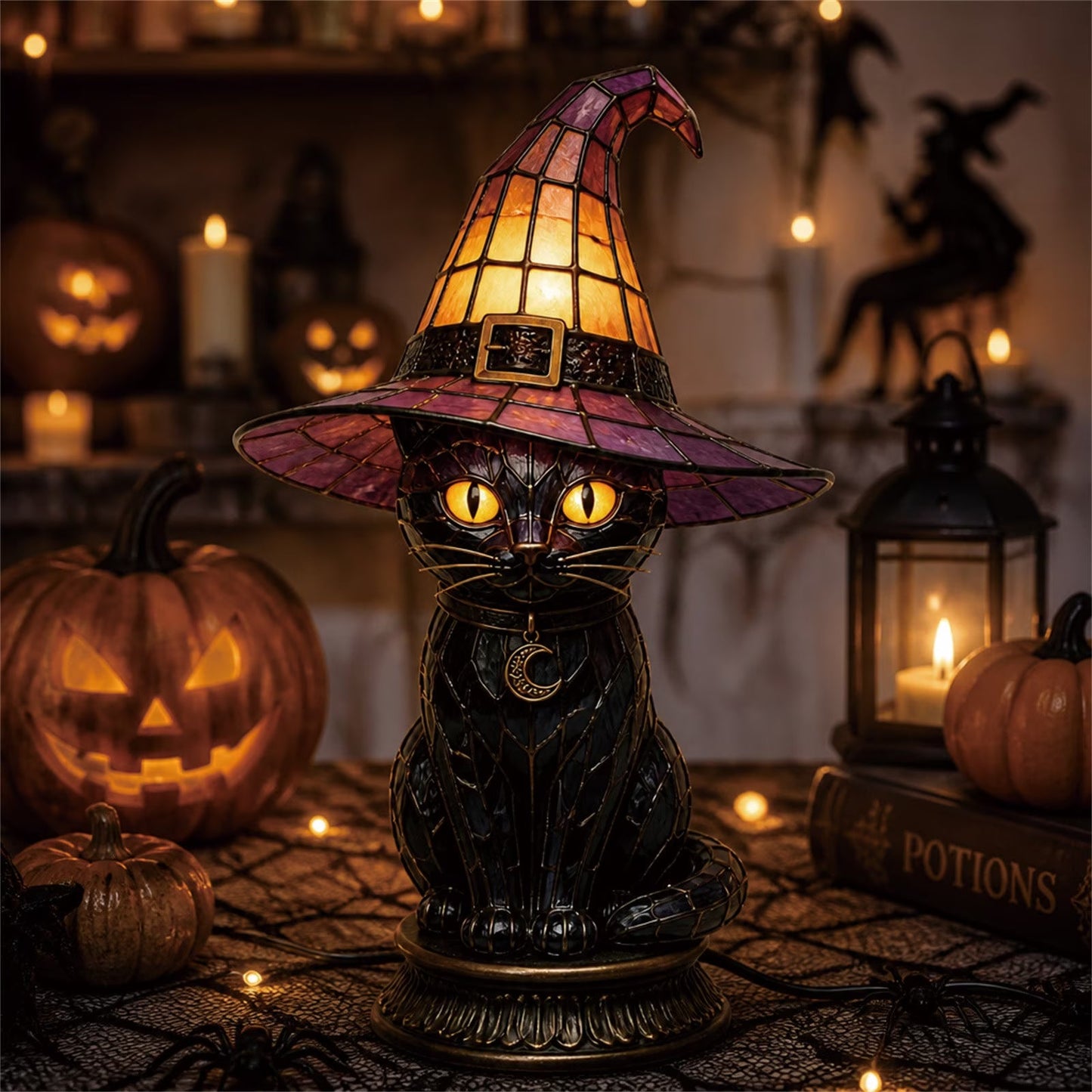 Halloween Black Cat Table Lamp – A Cozy Autumn Glow with a Touch of Magic 🐈‍⬛🎃✨